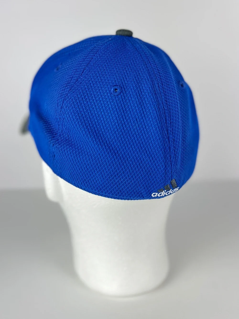 Adidas Climalite A-Flex Fitted Youth Hat Baseball Cap Embroidered Logo Blue Gray